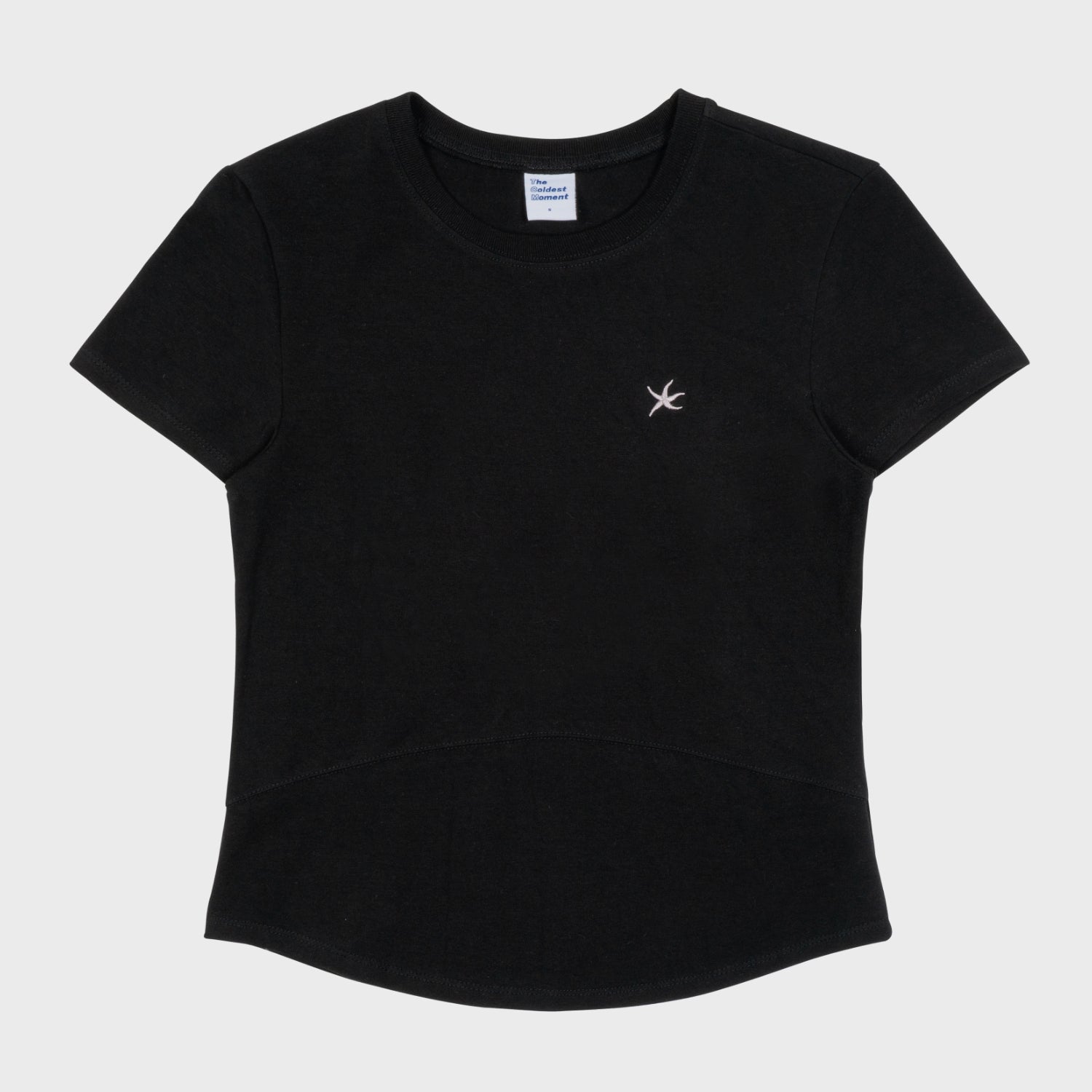 thecoldestmoment (w) TCM mini logo curved T (black)