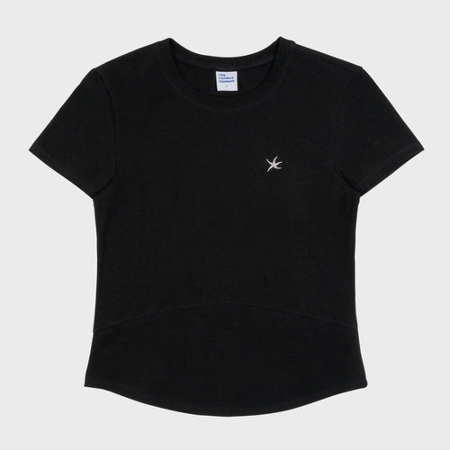 thecoldestmoment (w) TCM mini logo curved T (black)