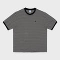 thecoldestmoment TCM mini logo stripe ringer T (black)