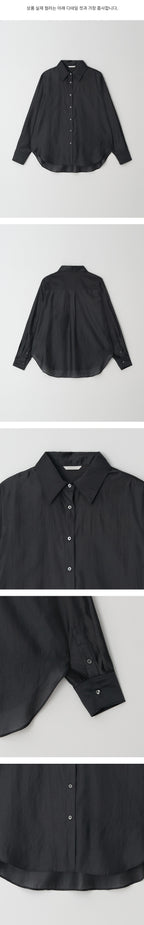 LINGSEOUL tencel basic shirt-charcoal