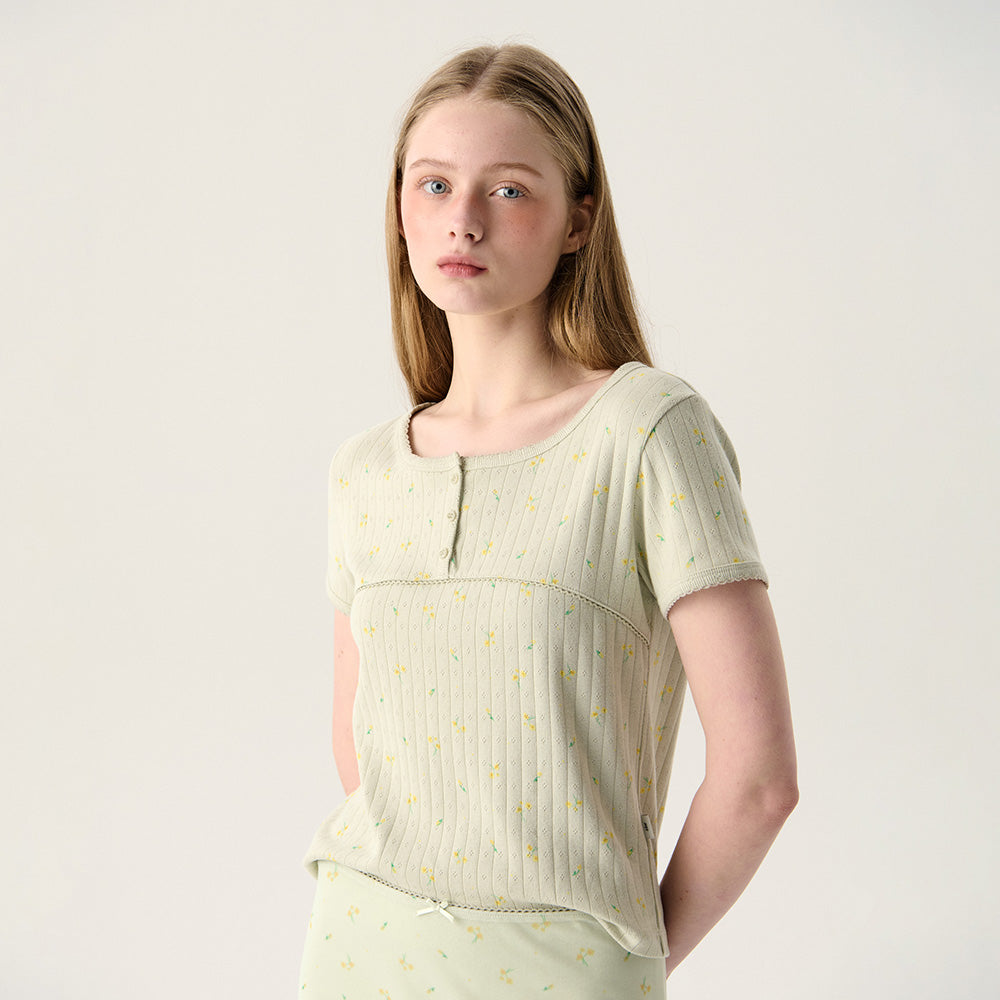 TTUDEMENT BLOOMING FLOWER TEE (MINT)