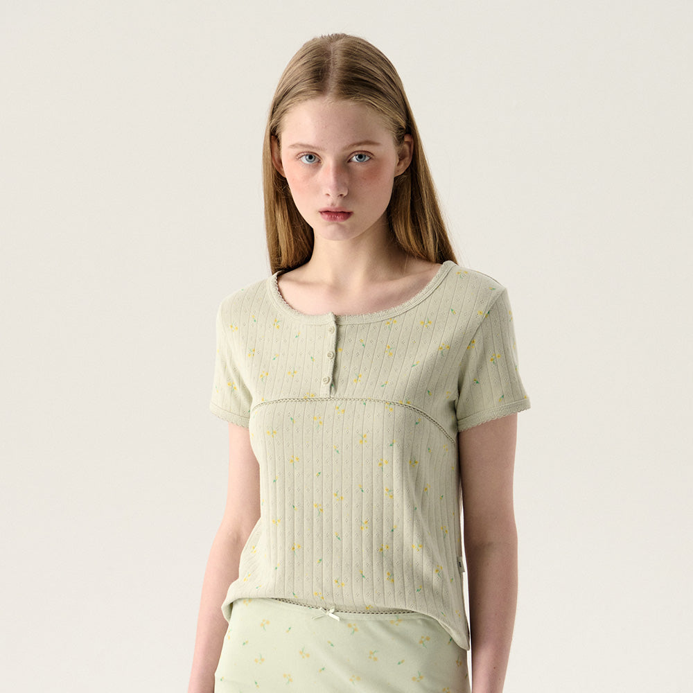 TTUDEMENT BLOOMING FLOWER TEE (MINT)