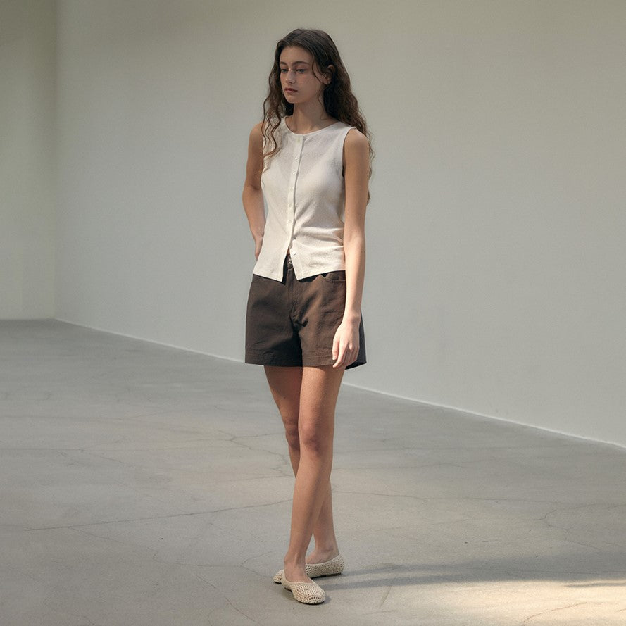THEMARGOT [3rd] Button sleeveless_white