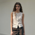 THEMARGOT [3rd] Button sleeveless_white