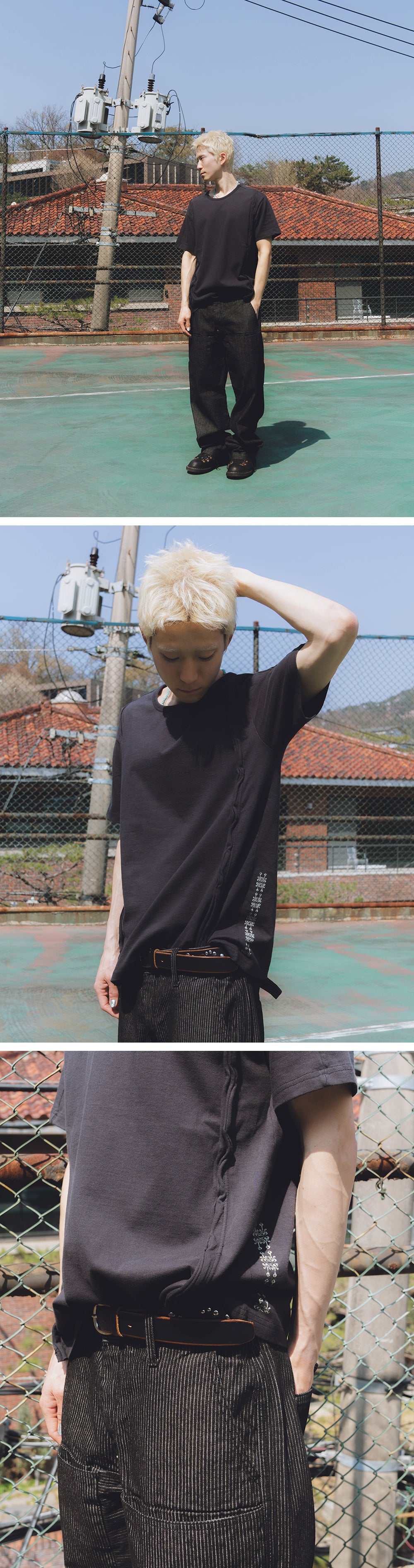 karactor Fiddlehead half T-shirts / Black charcoal