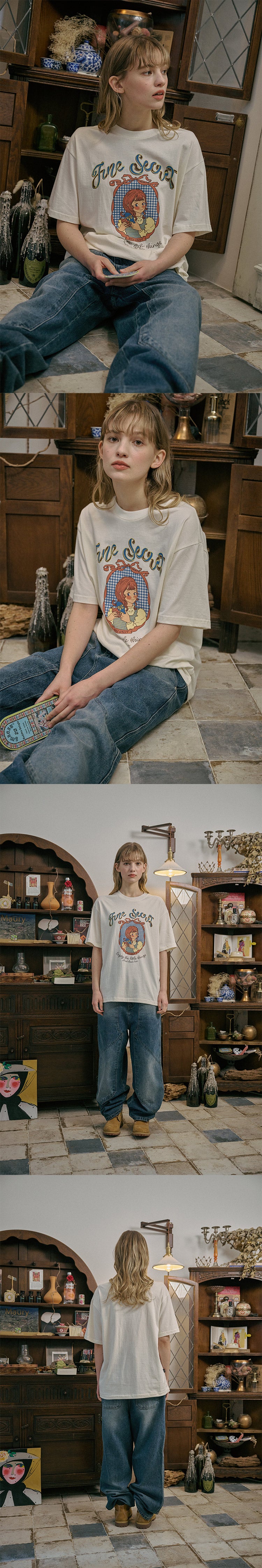 CPGN Secret Girl Short Sleeve T-Shirt Cream