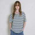 VANONE ATELIER A3522 Multi-stripe pique t-shirt_Blue