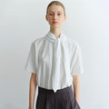 OVBEIGE [4th reorder] HIGH NECK TIE HALF BLOUSE_IVORY_OE2C2MBS40IVY