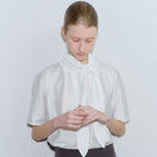 OVBEIGE [4th reorder] HIGH NECK TIE HALF BLOUSE_IVORY_OE2C2MBS40IVY