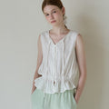 SO IR (2COLOR)SLEEVELESS COTTON BLOUSE