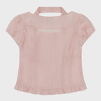 ILLIGO Ribbon tie square neck blouse pink