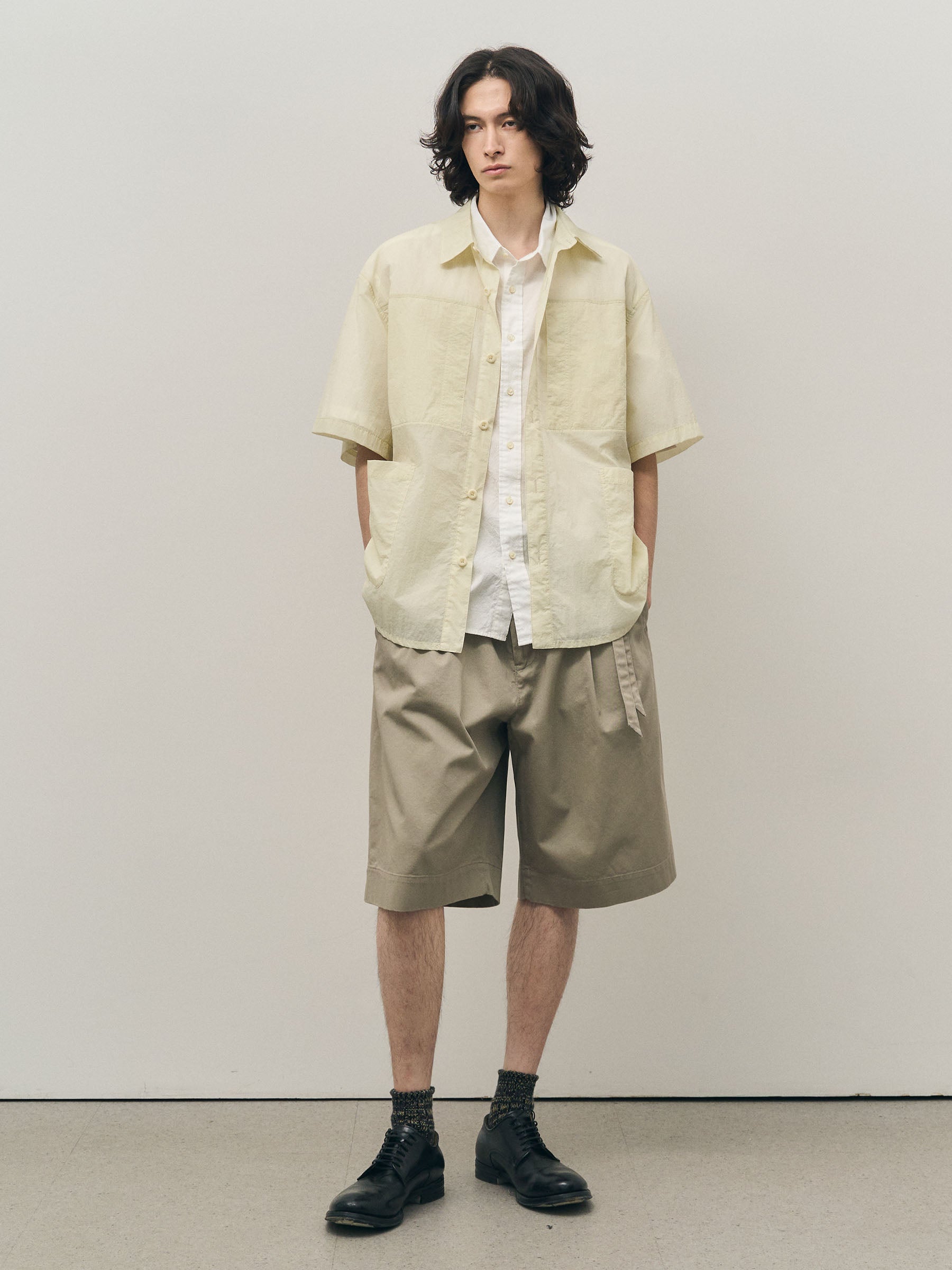 rough side [29 Exclusive] Layer Half Shirt Jacket Ivory