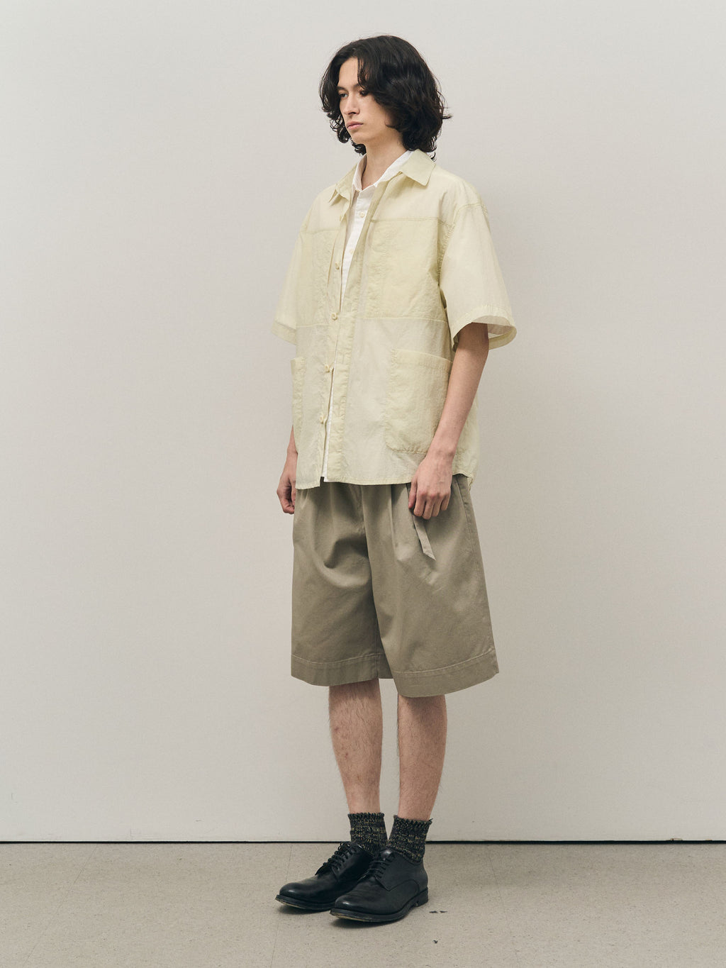 rough side [29 Exclusive] Layer Half Shirt Jacket Ivory
