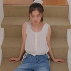 MOUI moui Pop frill sleeveless blouse (O/WHITE)
