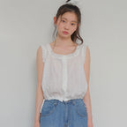 MOUI moui Pop frill sleeveless blouse (O/WHITE)