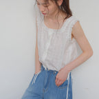 MOUI moui Pop frill sleeveless blouse (O/WHITE)