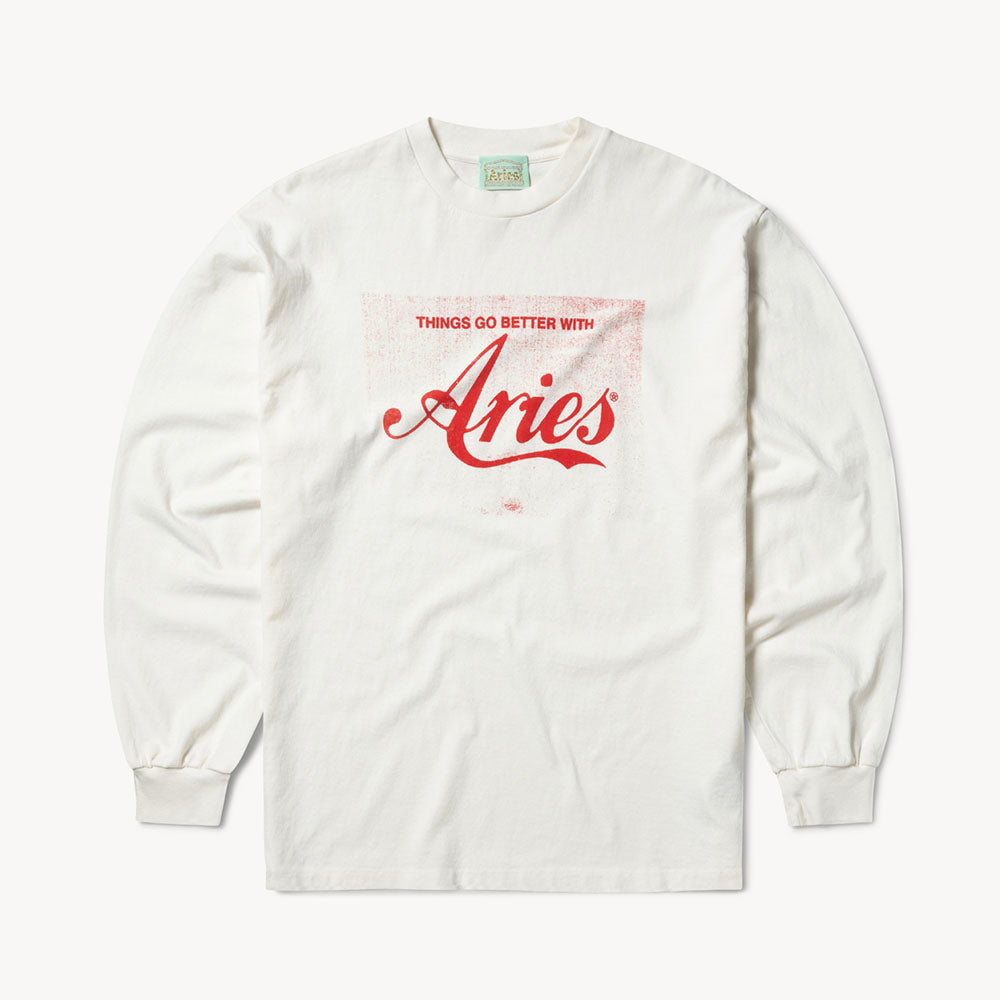 ARIES (U) Faded Cola LS Tee (Off White)