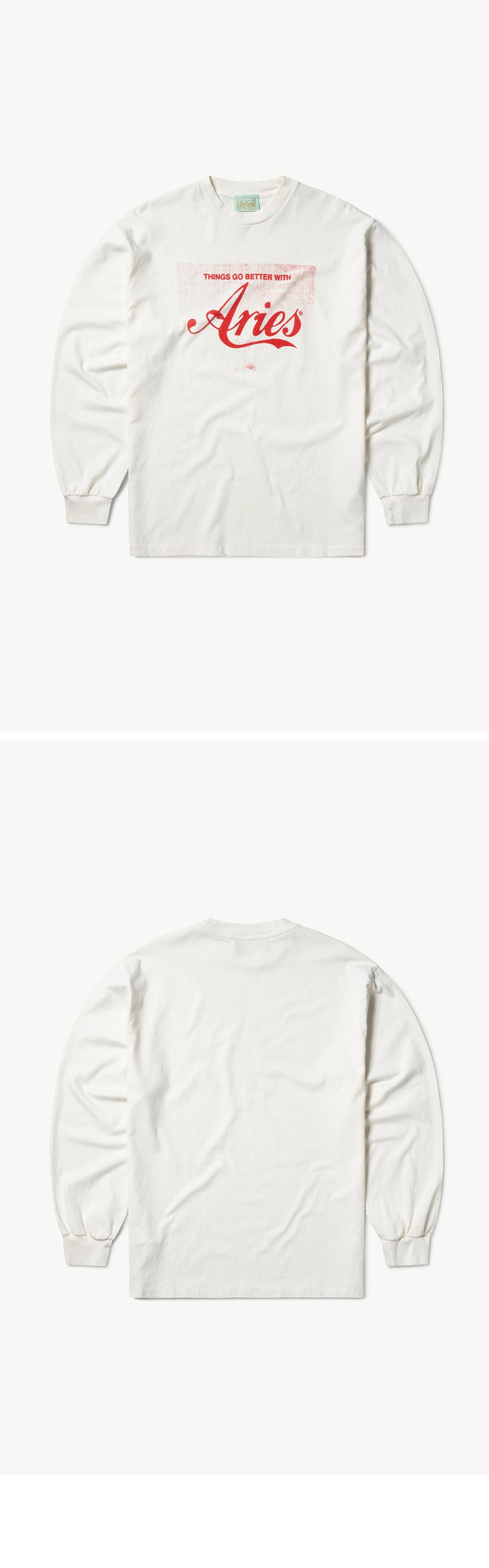 ARIES (U) Faded Cola LS Tee (Off White)