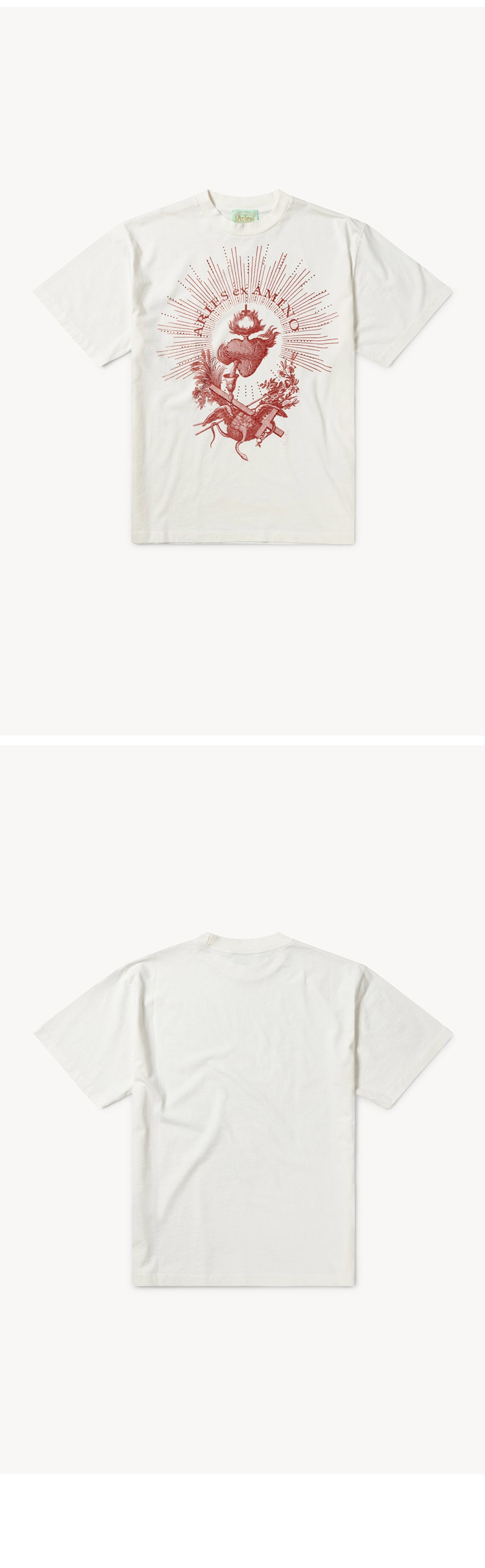 ARIES (U) Faded Aries Ex Amino SS Tee (Off White)