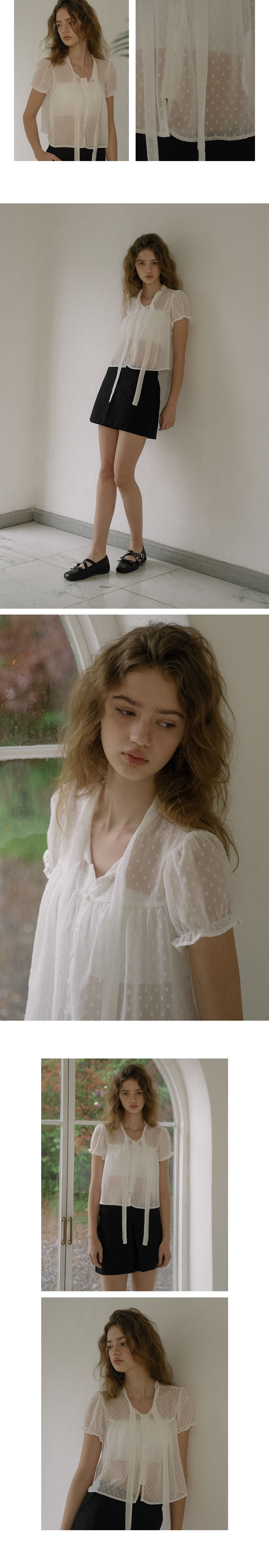 FRIVER07 Dot ribbon blouse [FRSU01BL02]_Ivory