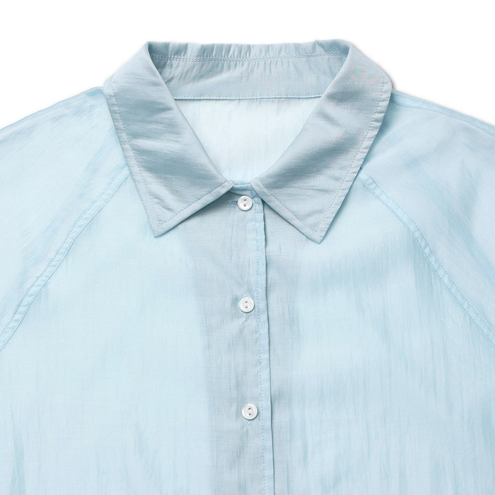 MICHIKO LONDON KOSHINO GLOW SHEER SHIRTS POWDER BLUE