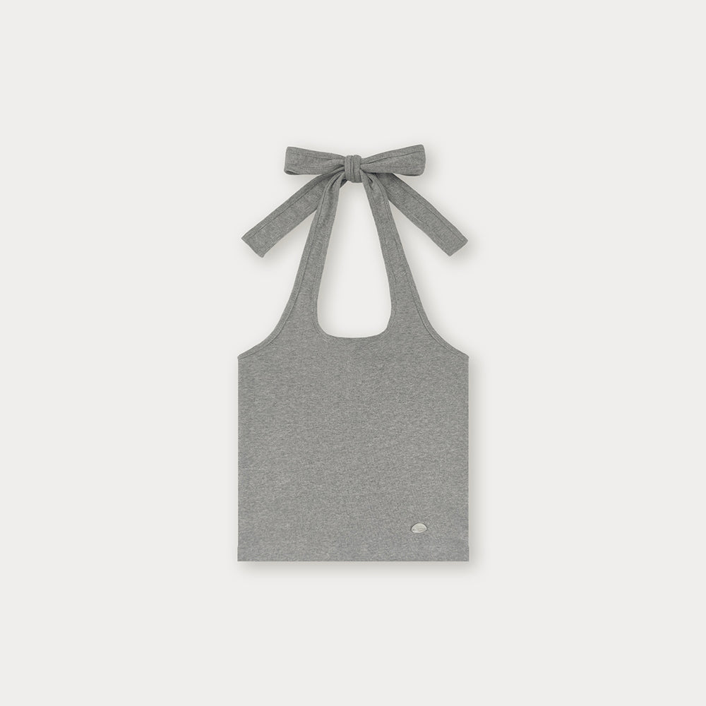 SOMEWHEREBUTTER [18th] Halter Pendant Sleeveless - Grey