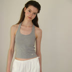 SOMEWHEREBUTTER [18th] Halter Pendant Sleeveless - Grey