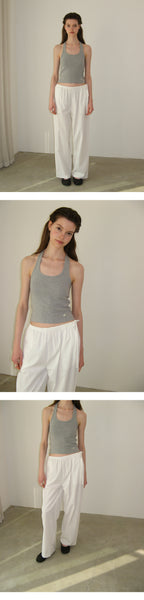 SOMEWHEREBUTTER [18th] Halter Pendant Sleeveless - Grey