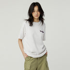 MAGOODGAN Swagber 3585 Waffle chain embroidery semi-overfit dirty white short-sleeved t-shirt