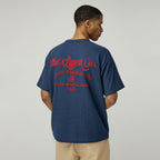 MAGOODGAN Swagber 3585 Waffle chain embroidery semi-overfit dirty white short-sleeved t-shirt