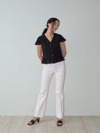 UNDERSTANDING EDITION TULIP FRILL BLOUSE (BLACK)
