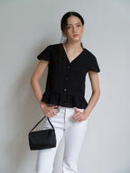 UNDERSTANDING EDITION TULIP FRILL BLOUSE (BLACK)