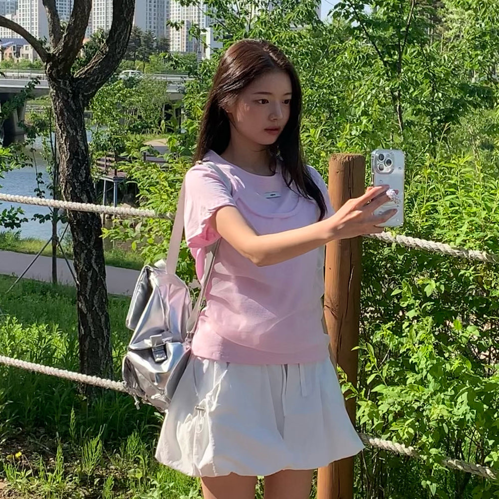 LETERIE [29CM Exclusive][Influencer PICK]BUSTIER LAYERED T-SHIRT_PINK