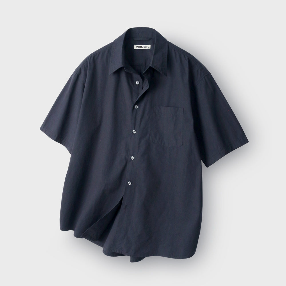 INDUST Sand washed comfort half shirt_navy