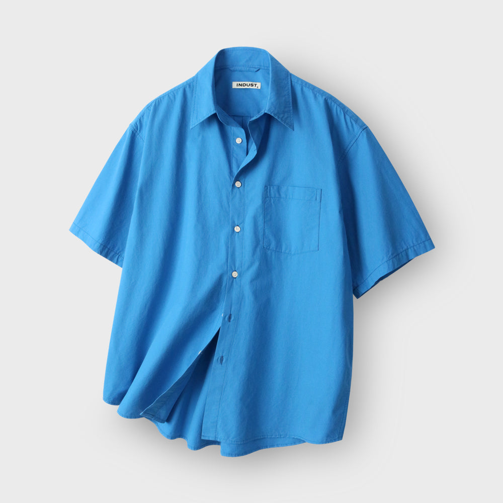 INDUST Sand washed comfort half shirt_navy
