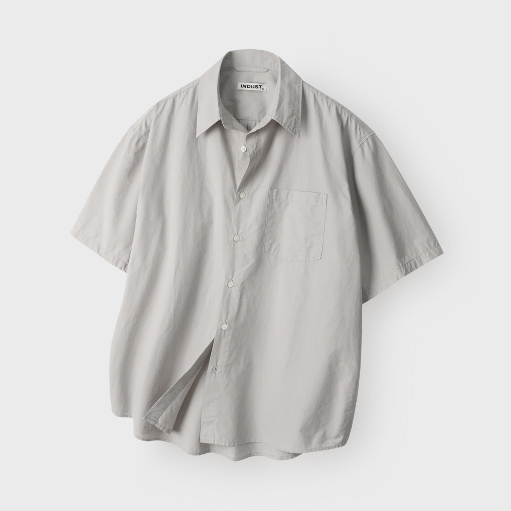 INDUST Sand washed comfort half shirt_navy