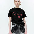 ADSB ANDERSSON BELL (ESSENTIAL) UNISEX AGAIN LIP T-SHIRT atb1406u(BLACK)