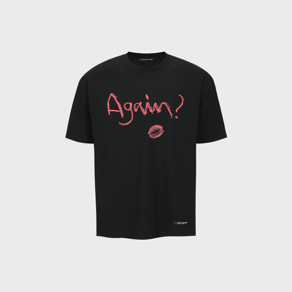 ADSB ANDERSSON BELL (ESSENTIAL) UNISEX AGAIN LIP T-SHIRT atb1406u(BLACK)