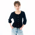 TMAKER FRILL STRING BLOUSE BK
