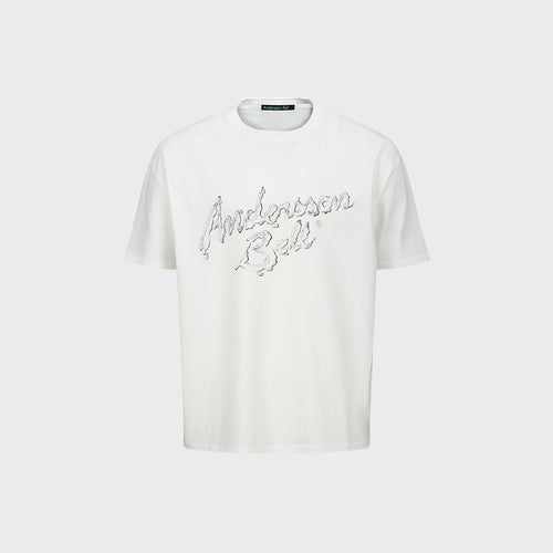 ADSB ANDERSSON BELL (ESSENTIAL) UNISEX LIQUID LOGO T-SHIRT atb1405u(WHITE)