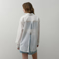 OSTKAKA Summer loose fit back slit shirt ivory