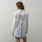OSTKAKA Summer loose fit back slit shirt ivory