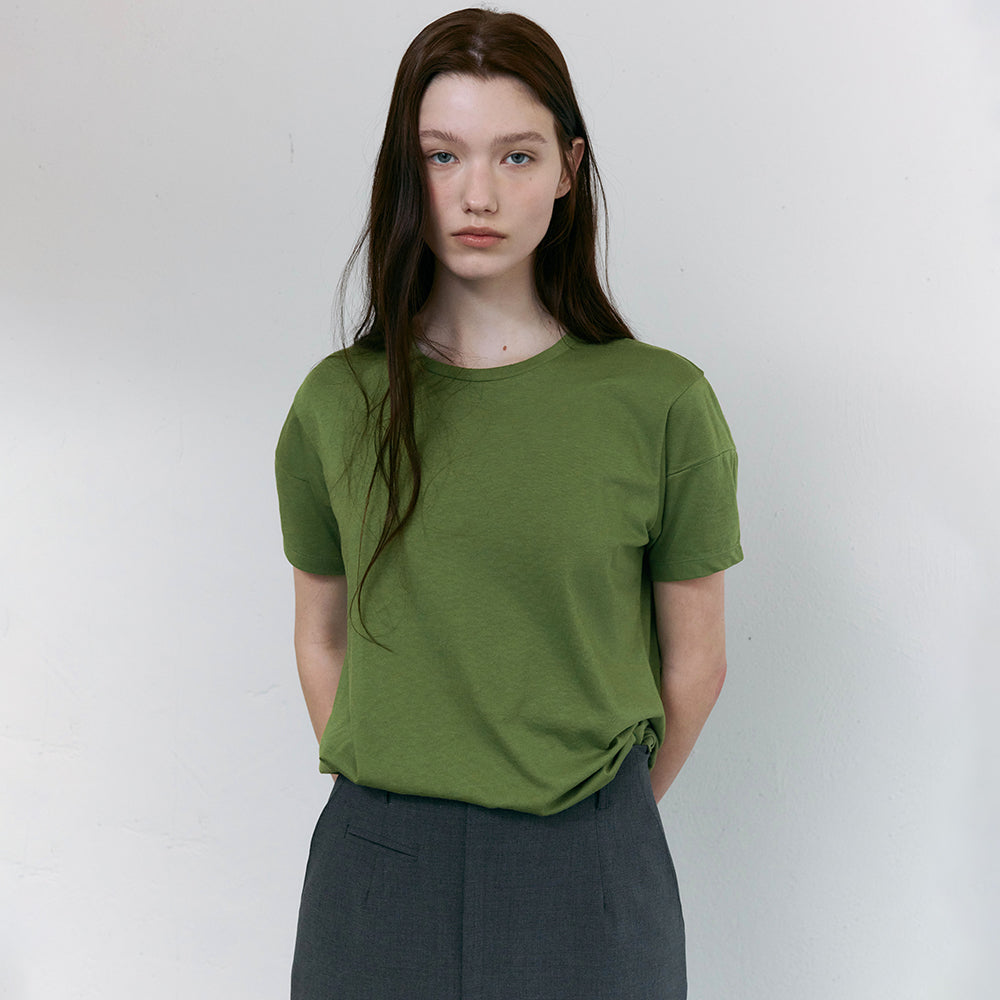 AUBOUR [2nd restock] dual seam t-shirt (olive)