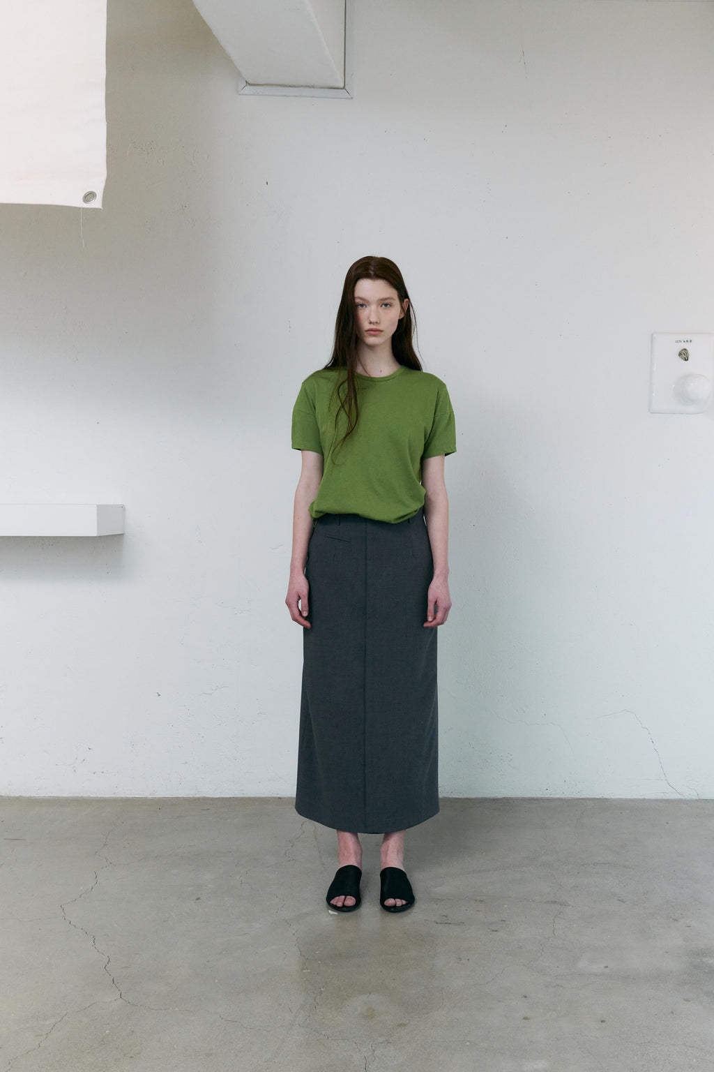 AUBOUR [2nd restock] dual seam t-shirt (olive)