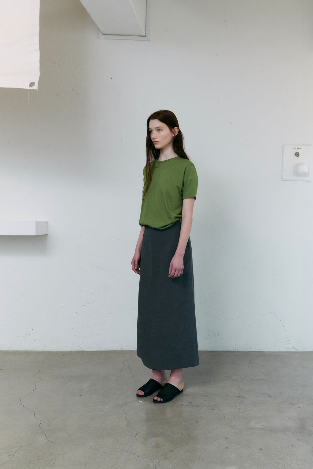 AUBOUR [2nd restock] dual seam t-shirt (olive)