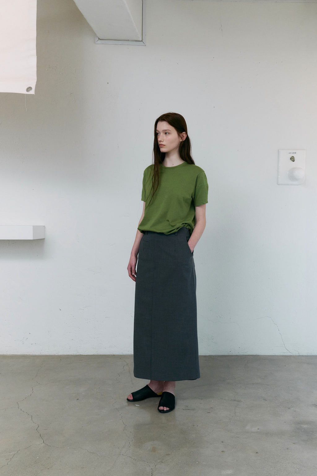 AUBOUR [2nd restock] dual seam t-shirt (olive)