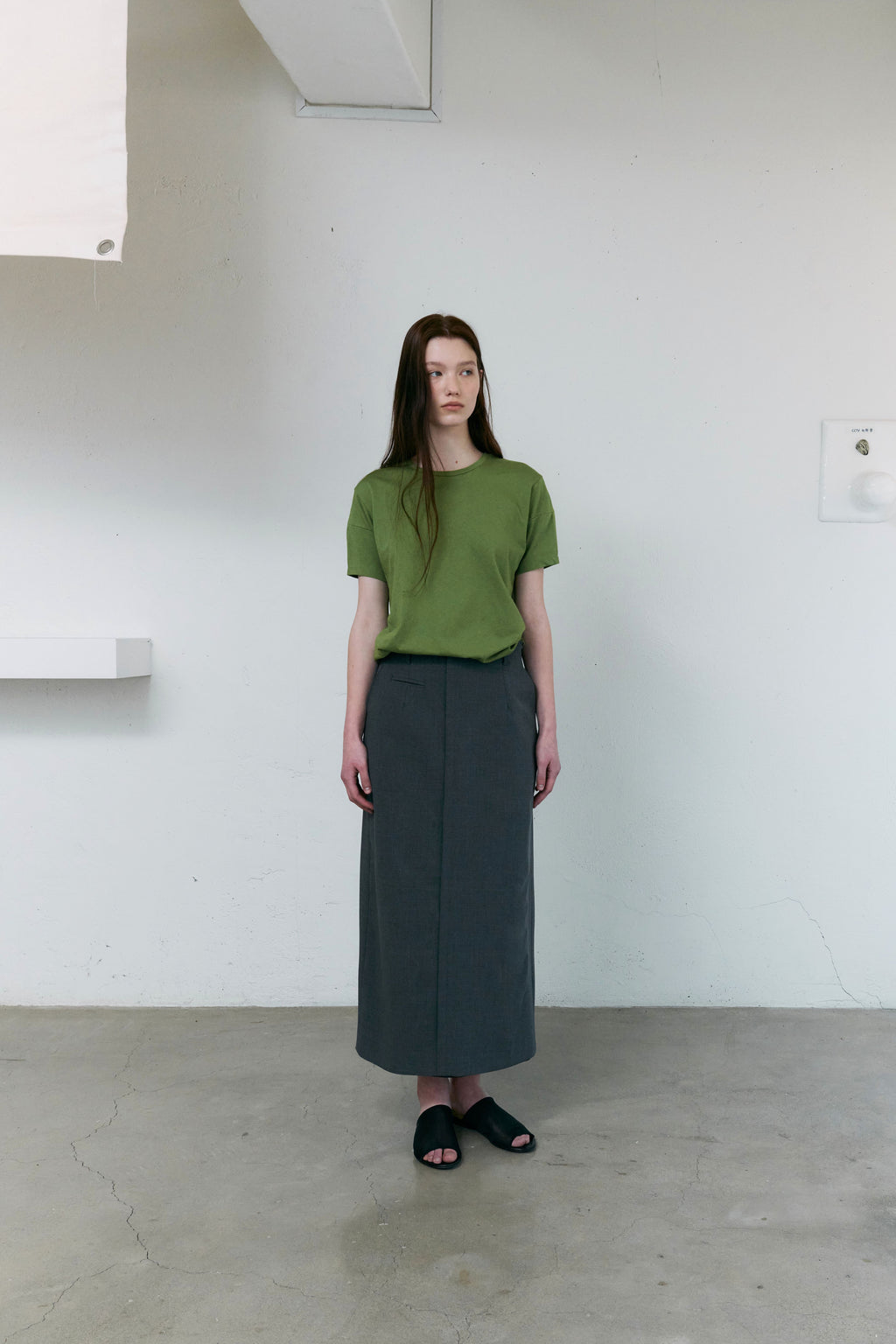 AUBOUR [2nd restock] dual seam t-shirt (olive)