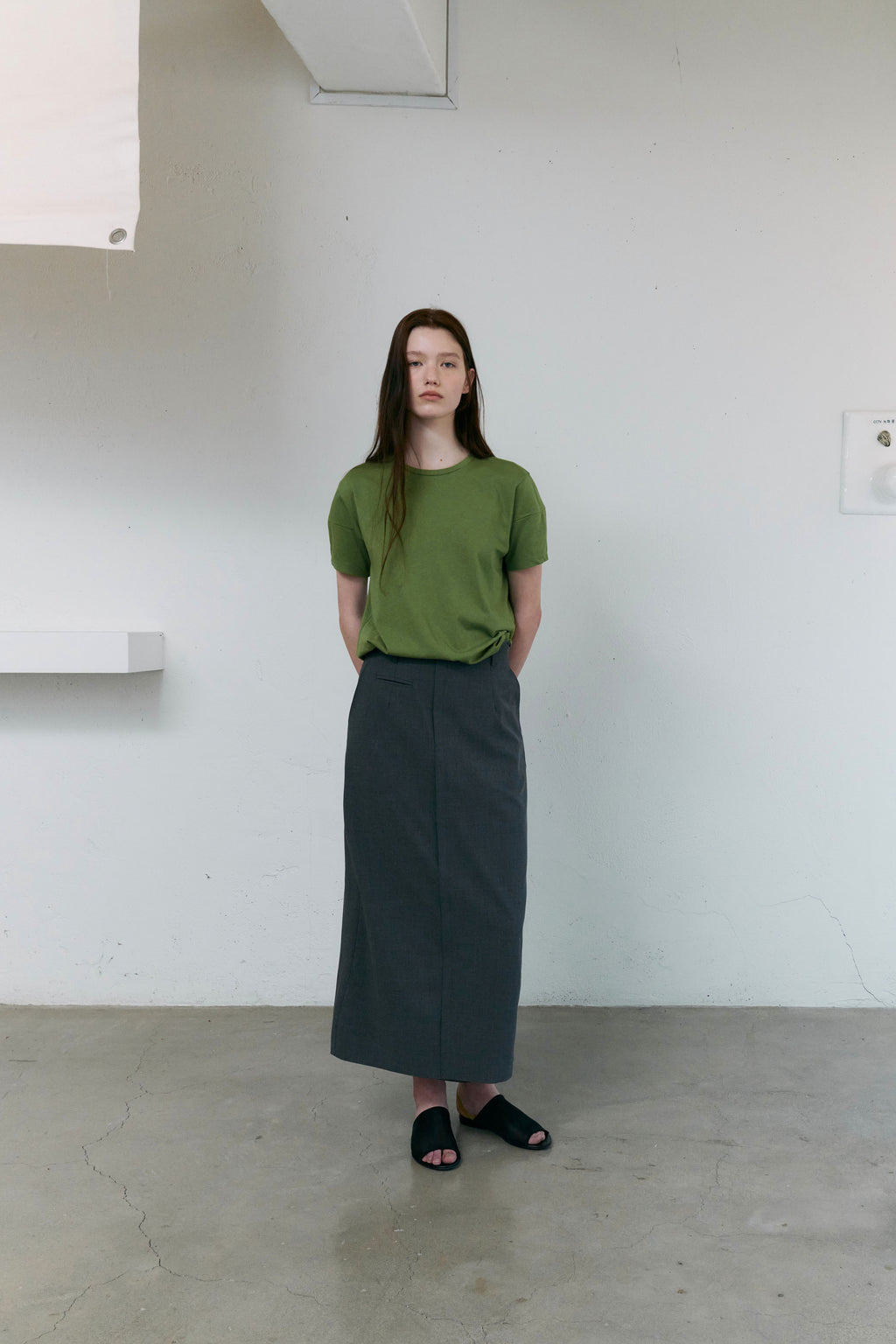 AUBOUR [2nd restock] dual seam t-shirt (olive)