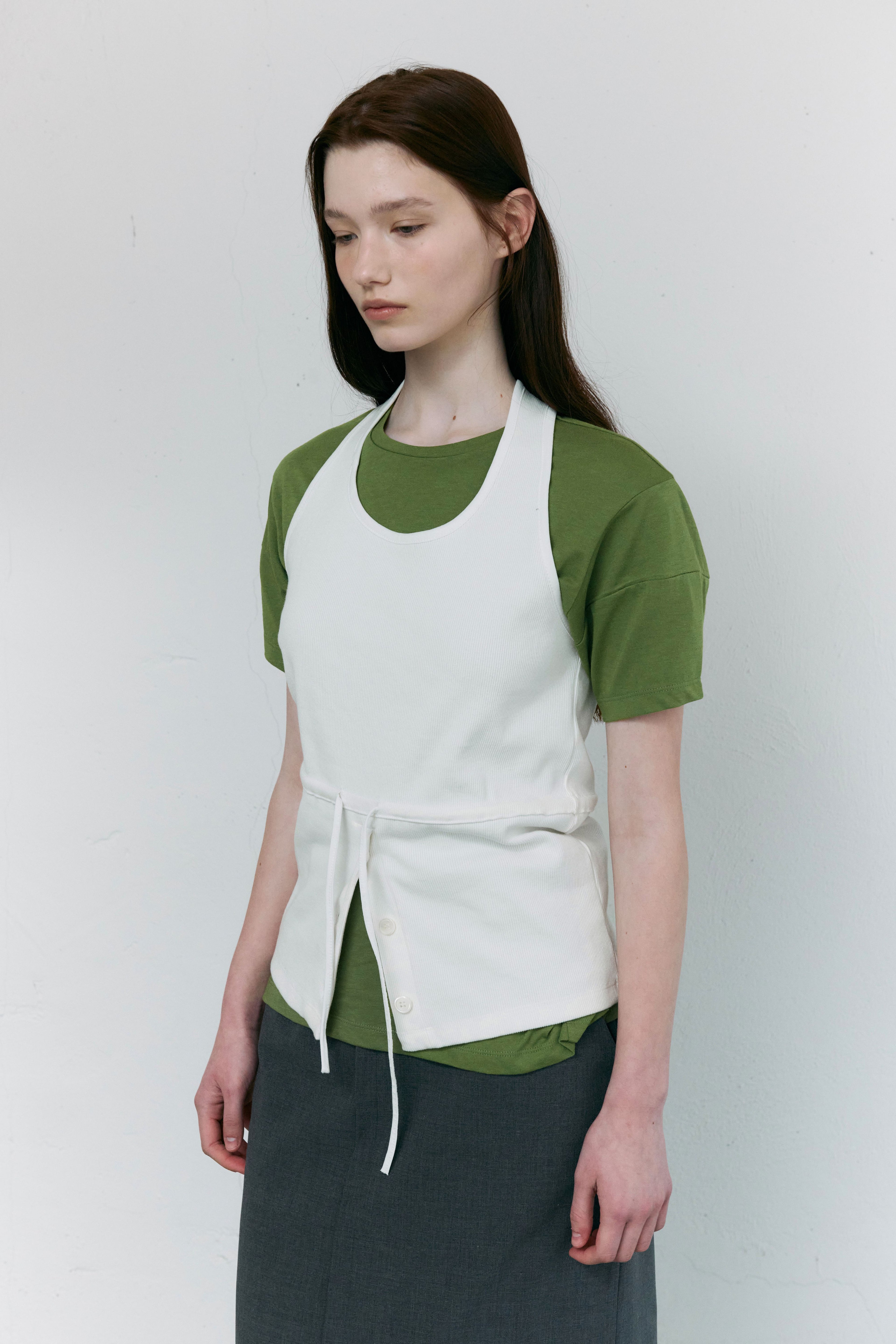 AUBOUR [2nd restock] dual seam t-shirt (olive)
