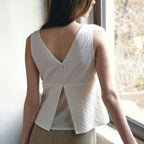 ANGELOBIANCO Fluo Chiffon Top, CREAM